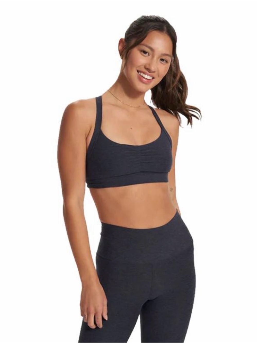 Vuori Seamless Heathered Scoop Sports Bra - blue